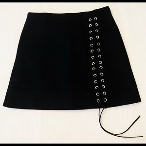 Black suede skirt